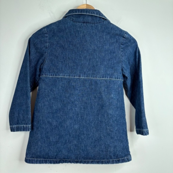 Vintage Gymboree Denim Pea Coat Bon Voyage Paris Kitty Preppy Twee Church School - Picture 5 of 10